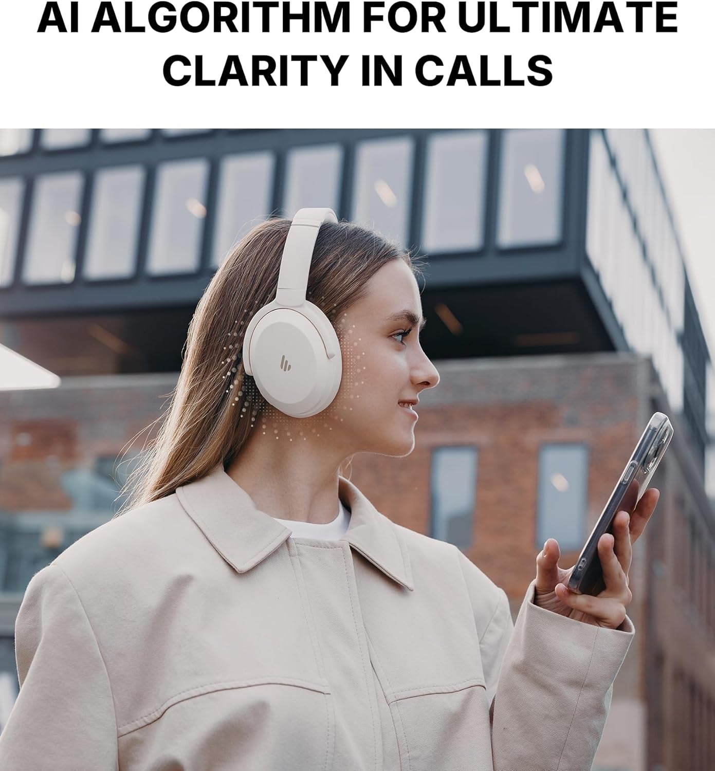 Pro Wireless Over-Ear Headphones with -43Db Active Noise Cancellation, Hi-Res Audio, AAC, Bluetooth V5.4, Multi-Point Connection, Al Clear Calls, Fast Charging, Foldable - Ivory