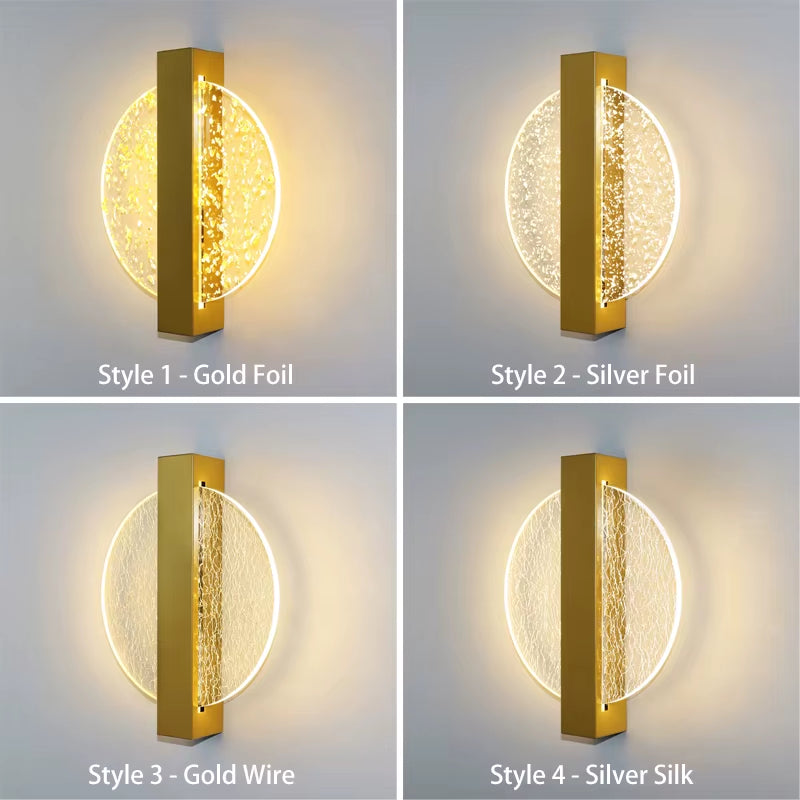 Luxurious LED Wall Lamp Acrylic Modern LED Indoor Wall Light Nordic Sconce Lamp Bedroom Living Room Bedside Light AC85-265V