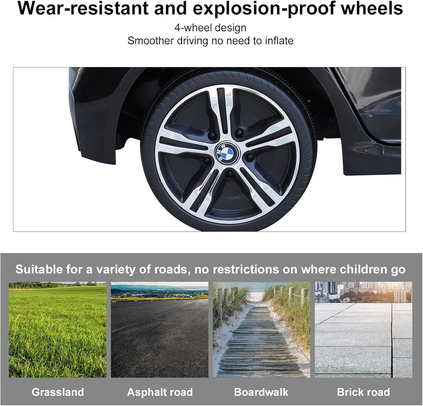 BMW 6GT Licensed 6V Kids Electric Ride on Car with Remote Control LED Headlights Music for 3-6 Years Old
