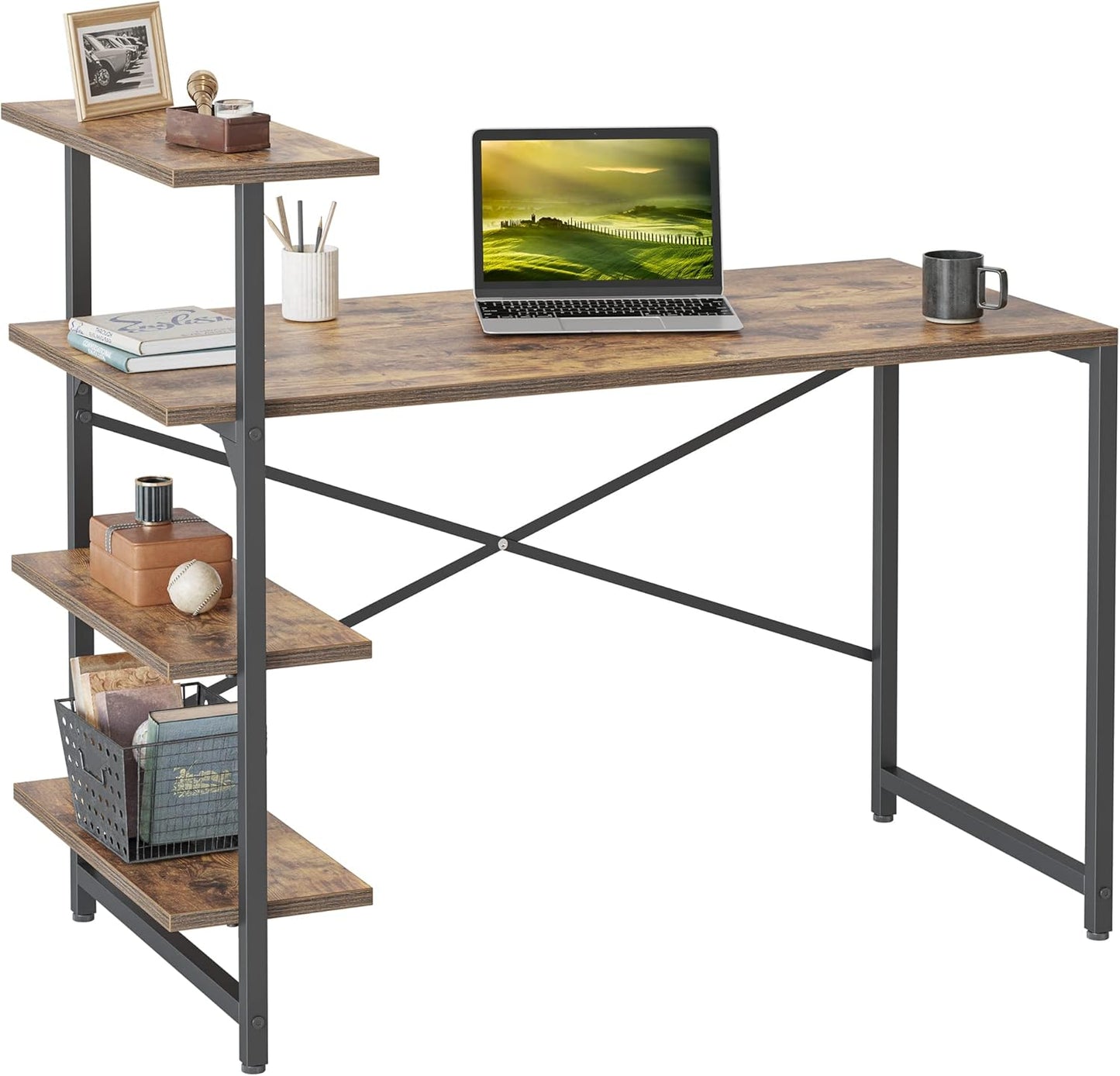 Computer Desk Home Office Desk 80X40 Cm Study Writing Table, Modern Simple Style, White
