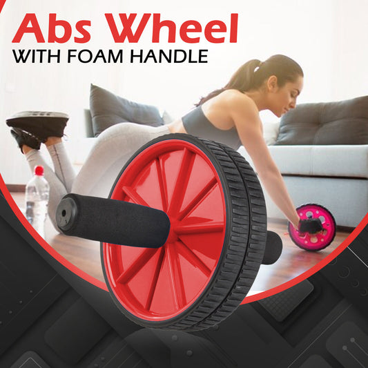 Ab Roller Wheel for Abdominal Strength Training – Foam Grip, Home Gym Core Workout Equipment