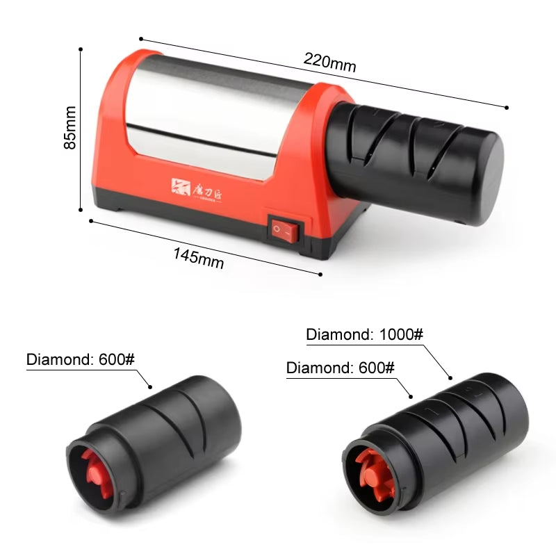 Electric Knife Sharpener Grit 600/1000# Diamond Sharpening Stone Accessories Kitchen Sharpeners Knives Machine EU PLUG