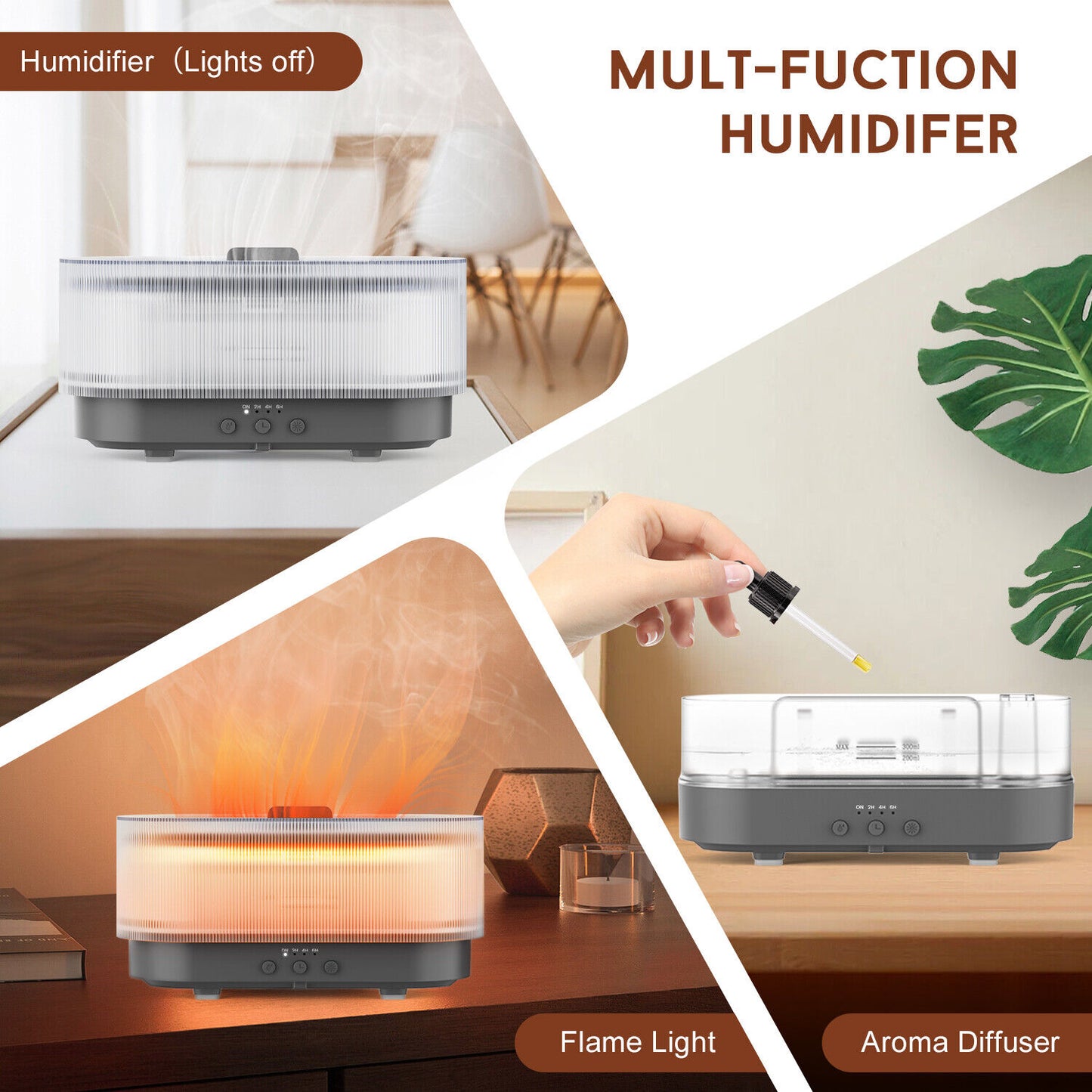 Humidifier Aroma Diffuser Humidifier Ultrasonic Essential Oil Aromatherapy