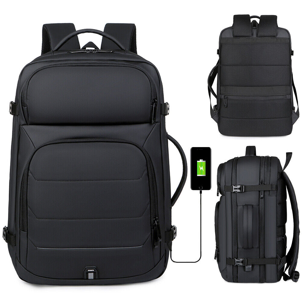 Unisex Expandable 50L Travel Laptop Backpack – TSA Flight Approved, Waterproof School & Travel Bag with USB Charging Port