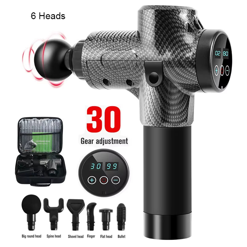 Professional Massage Gun with Hot and Cold Compress Head Electric Percussion Fascia Gun Muscle Relax Slimming Shaping Fitness