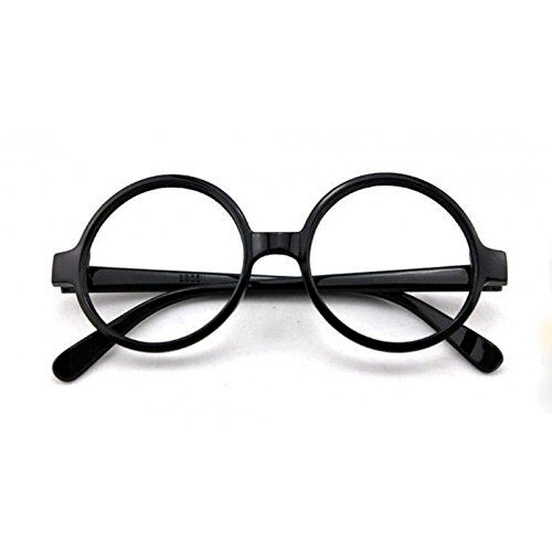 Retro Nerd Fashion Unisex Eyewear Clear Lens Fake Eye Glasses Black round Frame