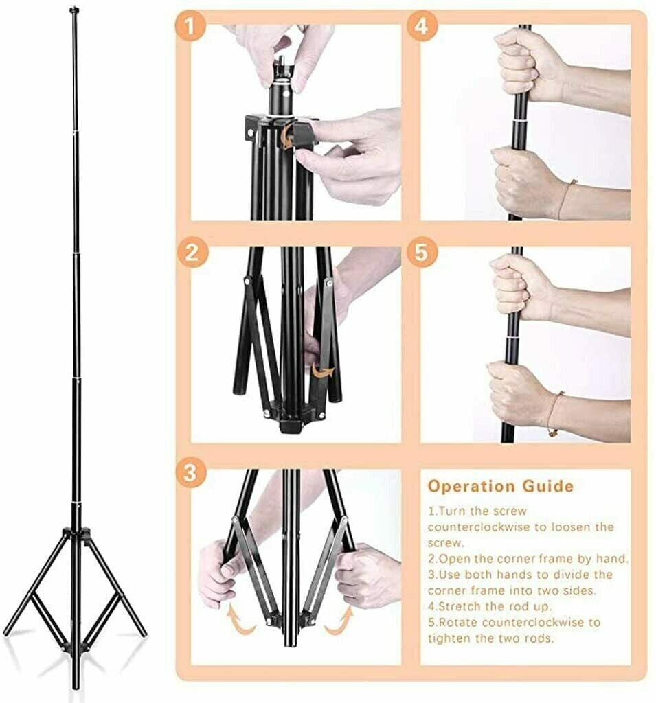 30Cm LED Ring Light 1.6M Tripod Stand Phone Holder Tiktok Youtube Selfie