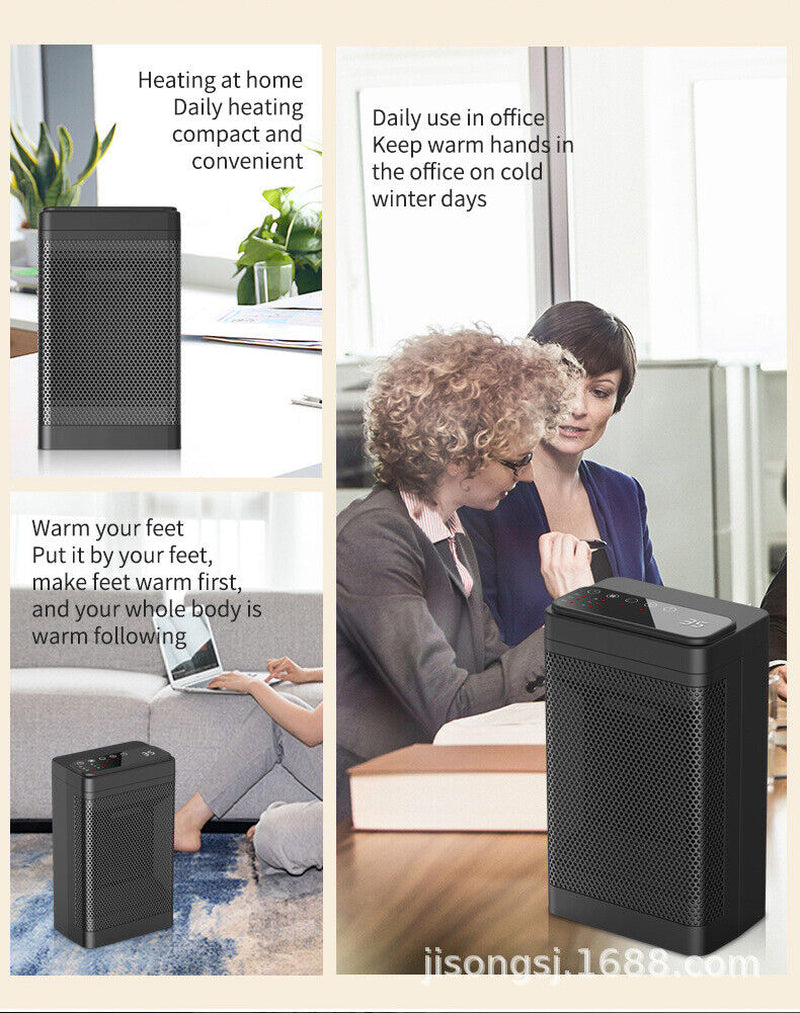 Electric Ceramic Space Heater 1500W with Remote, Timer, and Safety Features – PTC Technology