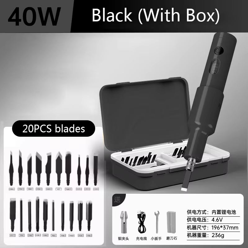 5PCS/20PCS Blade Carpenter Root Sculpture Mini Power Carving Chisel Carpentry Lithium Electric Carving Knife Chisel Set
