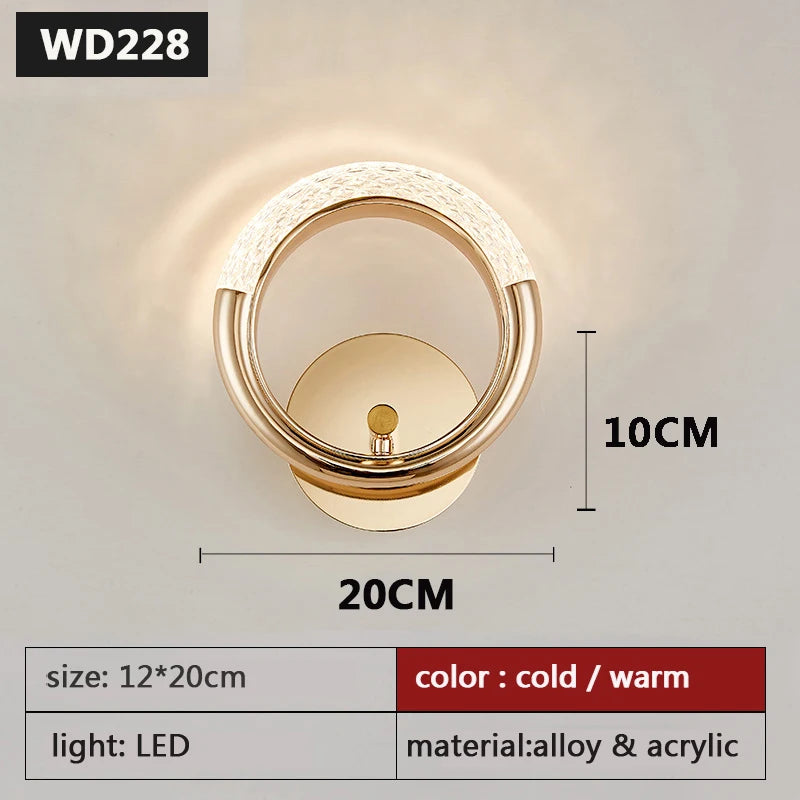 Nordic Wall Lamp Bedroom Bedside Wall Light Home Decoration Luxury Inernal Sconce Indoor Living Room Aisle Fashion Luminaria Бра