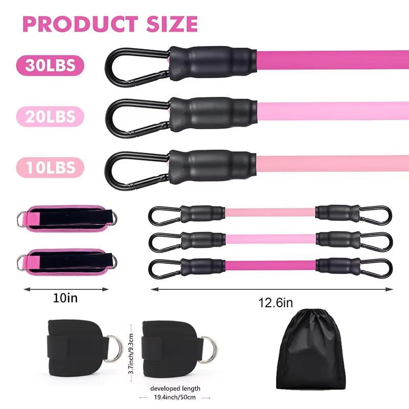 Ankle Strap Resistance Bands – Elastic Fitness Training Equipment for Yoga, Pilates, CrossFit, and Gym Workouts