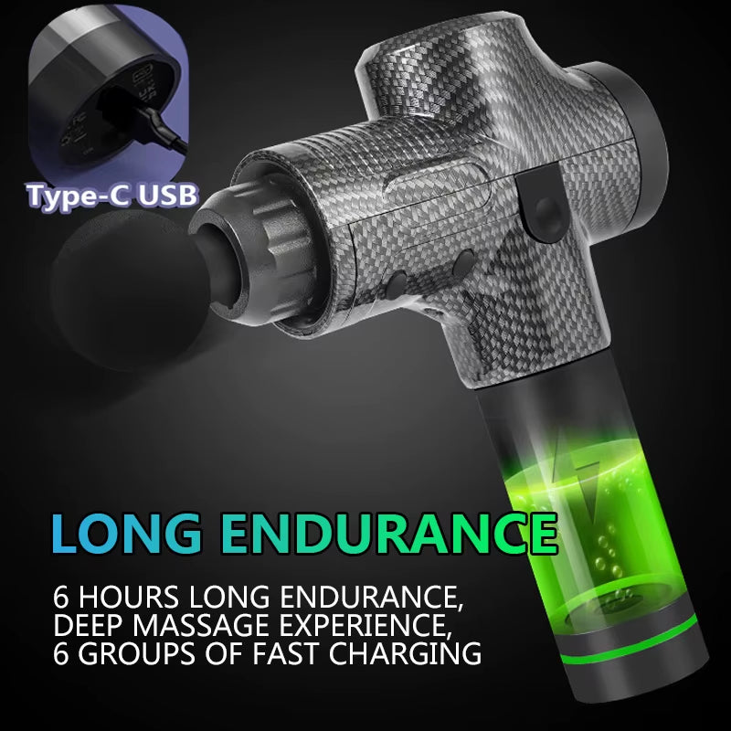 Professional Massage Gun with Hot and Cold Compress Head Electric Percussion Fascia Gun Muscle Relax Slimming Shaping Fitness