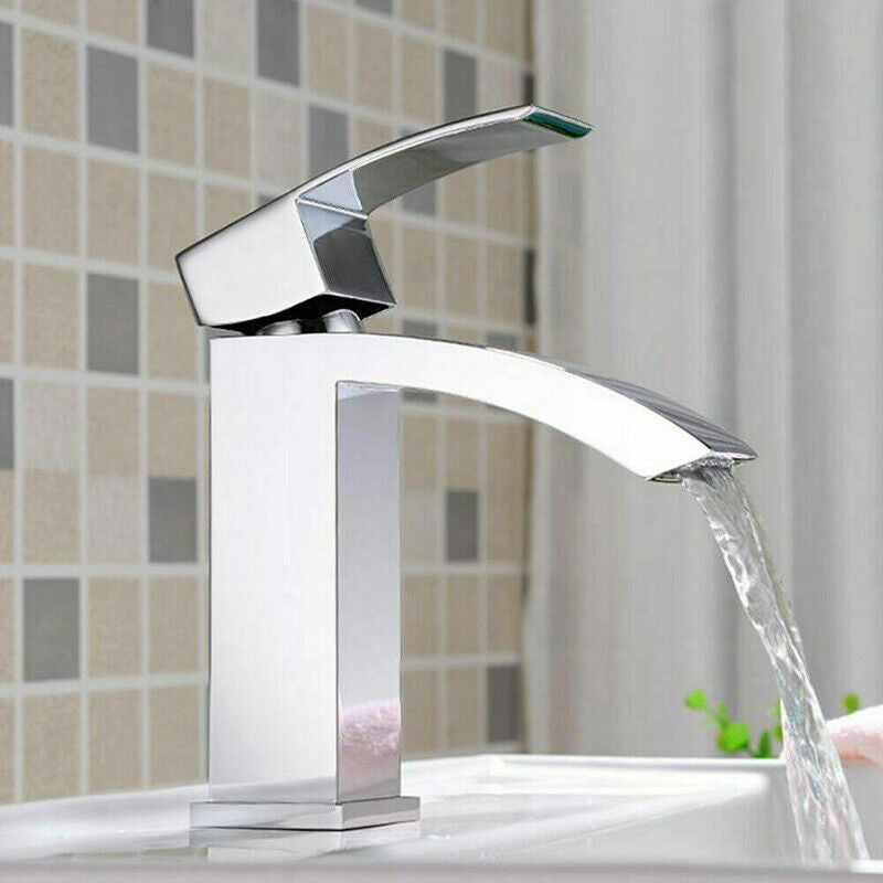 Modern Waterfall Bathroom Taps – Chrome Basin Mixer Tap & Bath Filler Shower Deck Sets