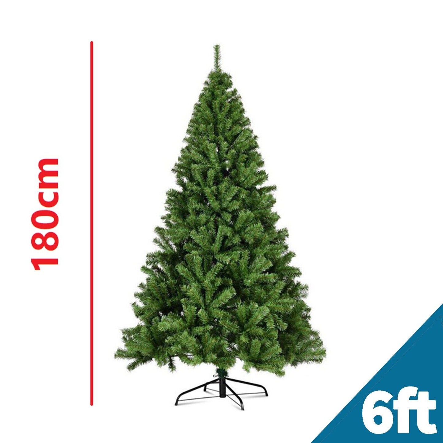 CHRISTMAS TREE with STAND BUSHY ARTIFICIAL TRADITIONAL XMAS TREE 5FT 6FT 7FT NEW
