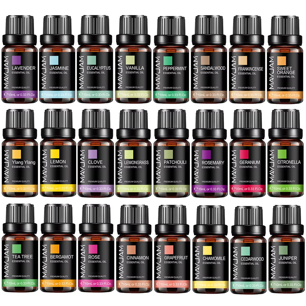 MAYJAM 10ML Small Size Essential Oil Lavender Jasmine Eucalyptus Vanilla Sandalwood Bergamot Rosemary Citronella Cinnamon Fragrance Oil