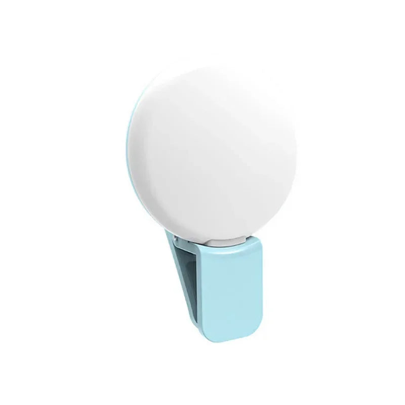 Portable Mini LED Selfie Ring Light – 3-Stop Dimming Circle Clip-On Light for Perfect Photography & Video