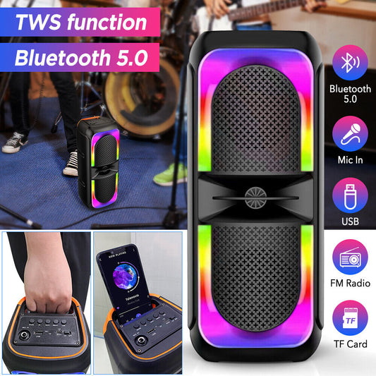 High Bass Bluetooth Speakers Portable Wireless Speaker Outdoor Party Subwoofer