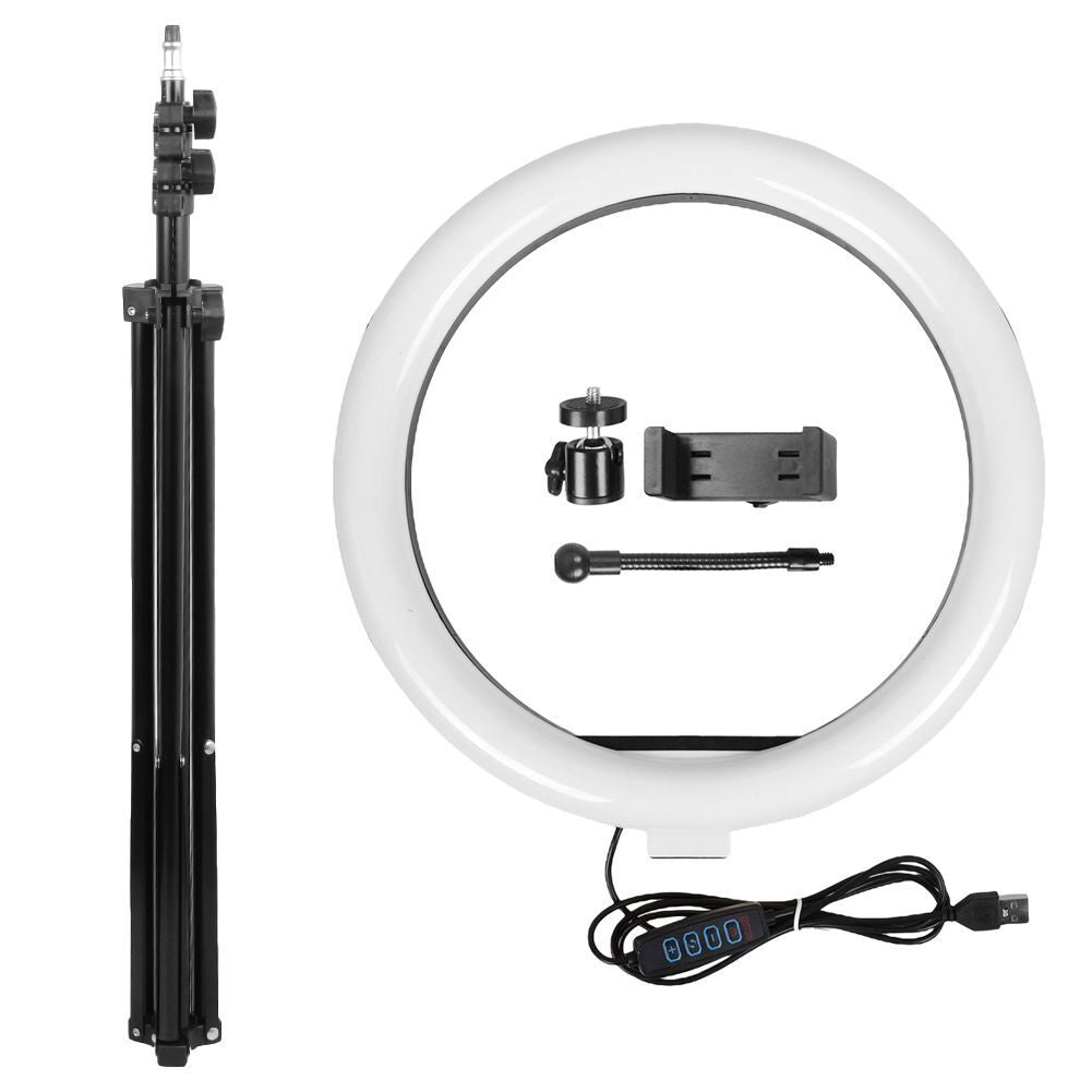 12" to 14" LED Selfie Ring Light with Tripod Stand & Phone Holder for Makeup Live