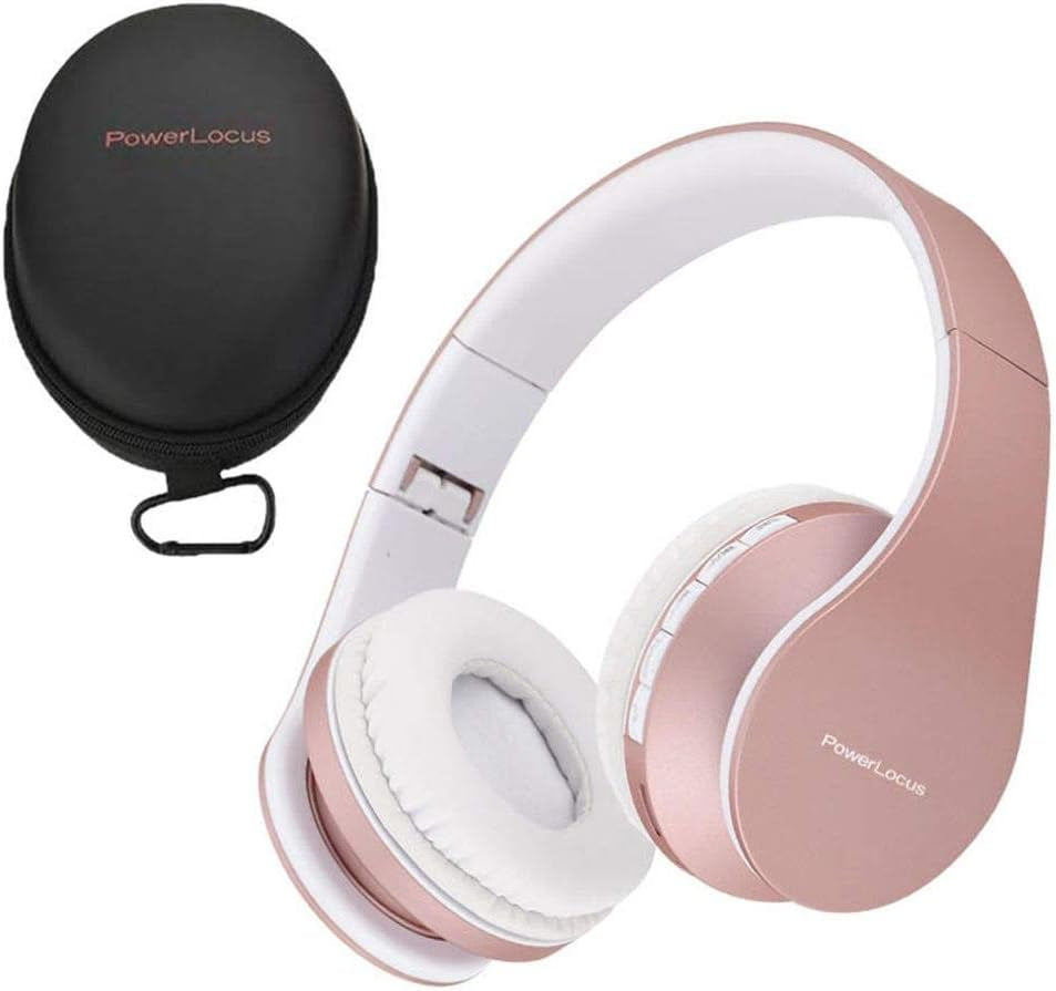 Wireless Bluetooth Over-Ear Stereo Foldable Headphones, Wired Headsets Noise Cancelling with Built-In Microphone for Iphone, Samsung, LG, Ipad (Black)