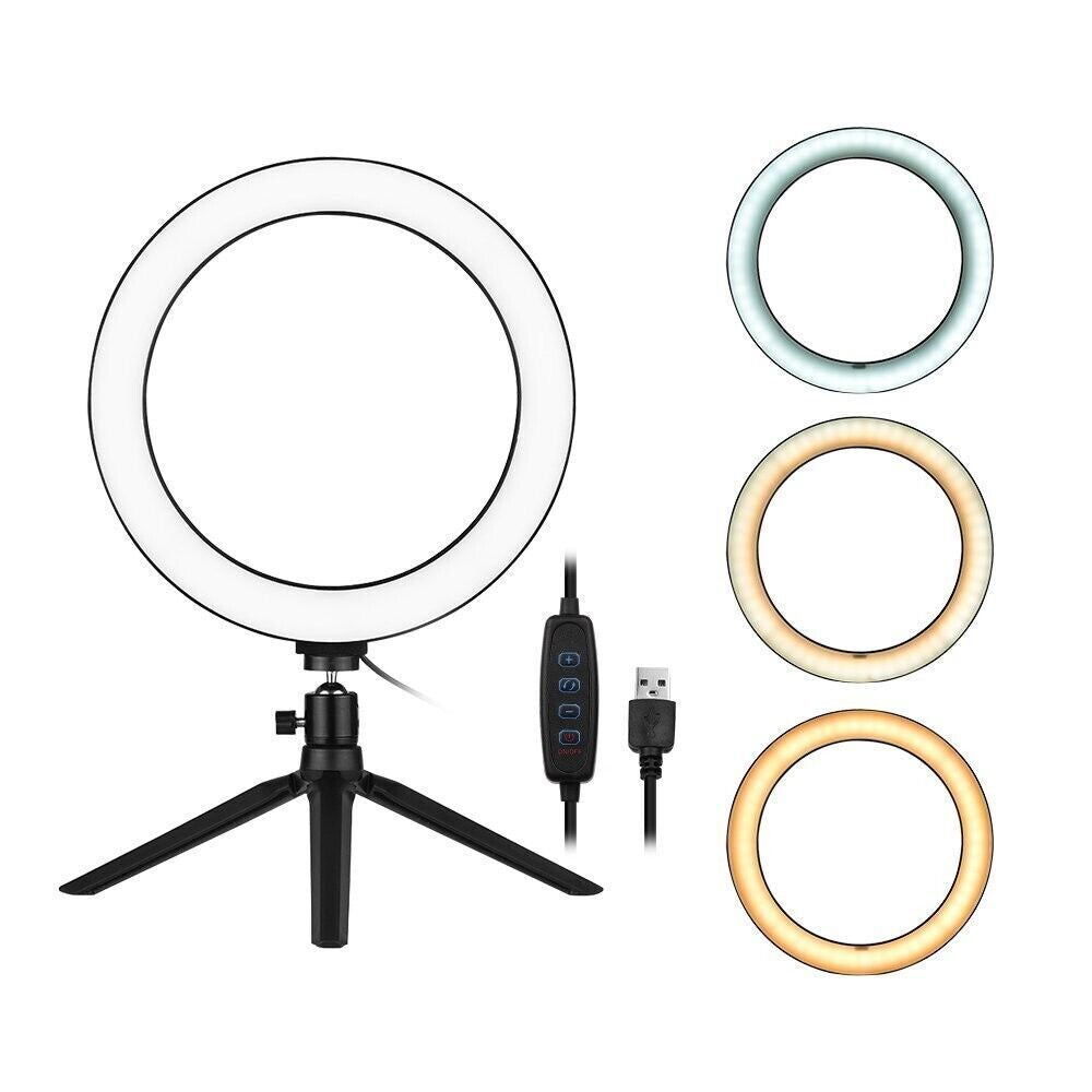 10" LED Ring Light with Stand for Youtube Makeup Video Live Phone Selfies
