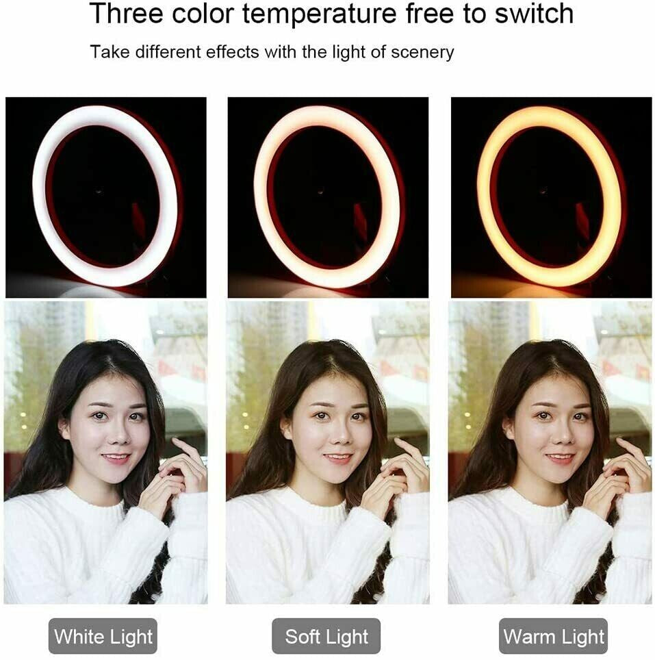 LARGE 12" LED Ring Light with Stand for Youtube Tiktok Makeup Video Phone Selfie