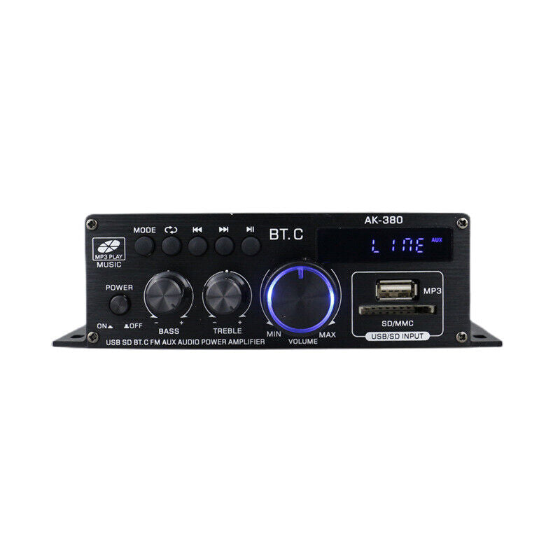 Mini Bluetooth Digital Power Amplifier USB Music Player FM Stereo Audio AMP