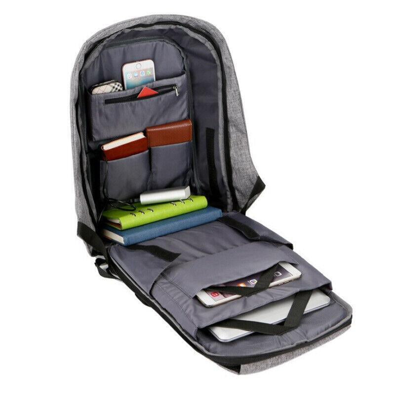 USB Charging Port Unisex Anti-Theft Backpack Laptop Travel Large School Bag