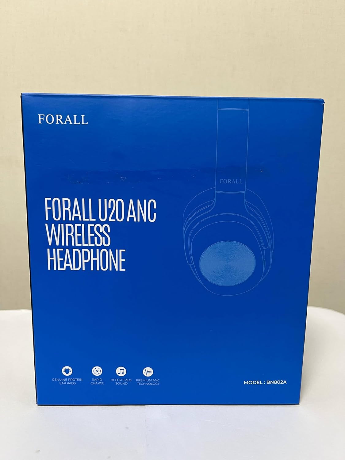 Active Noise Cancelling Headphones, over Ear Wireless Bluetooth Headphones, Hi-Res Audio, Deep Bass Memory Foam Ear Cups, 40H Playtime for Travel Home Office - Black