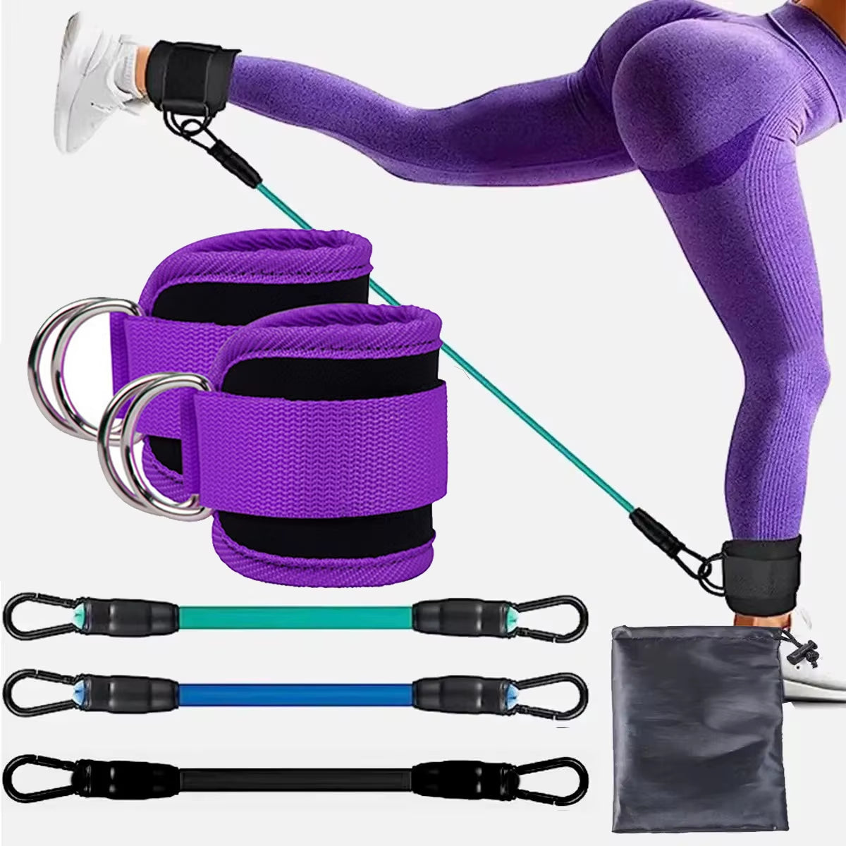 Ankle Strap Resistance Bands – Elastic Fitness Training Equipment for Yoga, Pilates, CrossFit, and Gym Workouts