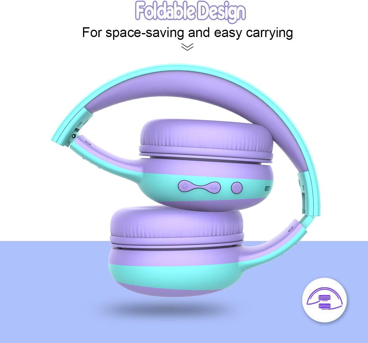 Bluetooth Kids Headphones with 85Db Limited Volume, Children'S Wireless Bluetooth Headphones, Foldable Bluetooth Stereo Over-Ear Kids Headsets