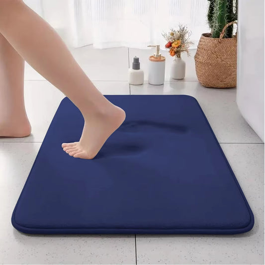 Thickened Solid Color Absorbent Carpet Flannel Bathroom Floor Mat Bathroom Entrance Non-Slip Door Mat