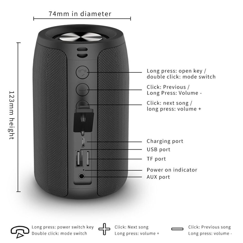 100W Bluetooth Speaker Boom Box High Bass Performance Portable Speaker