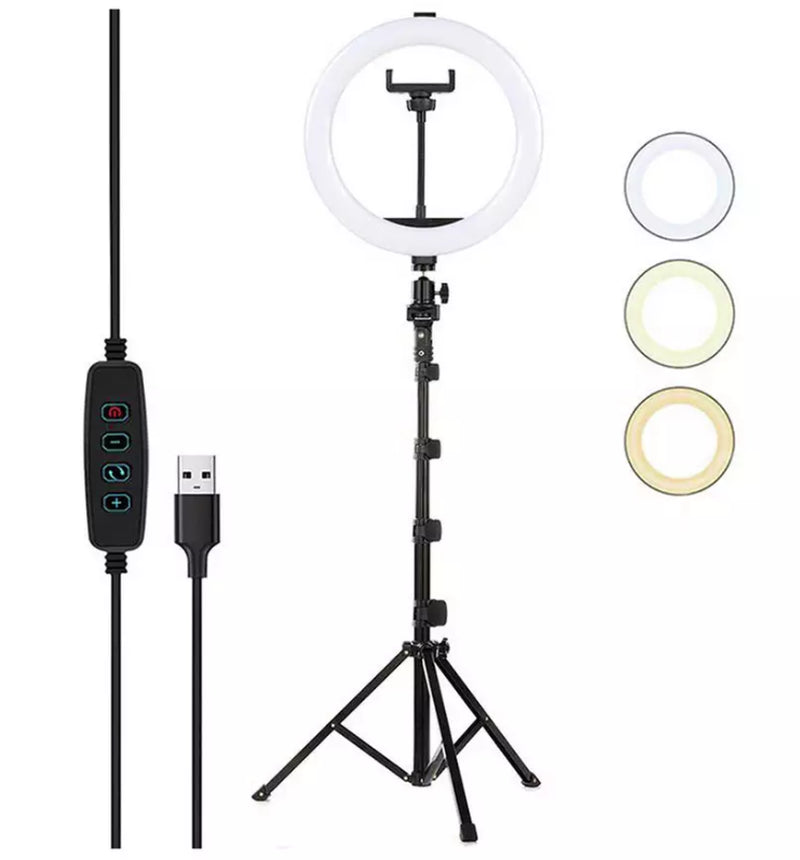 LARGE 12" LED Ring Light with Stand for Youtube Tiktok Makeup Video Phone Selfie