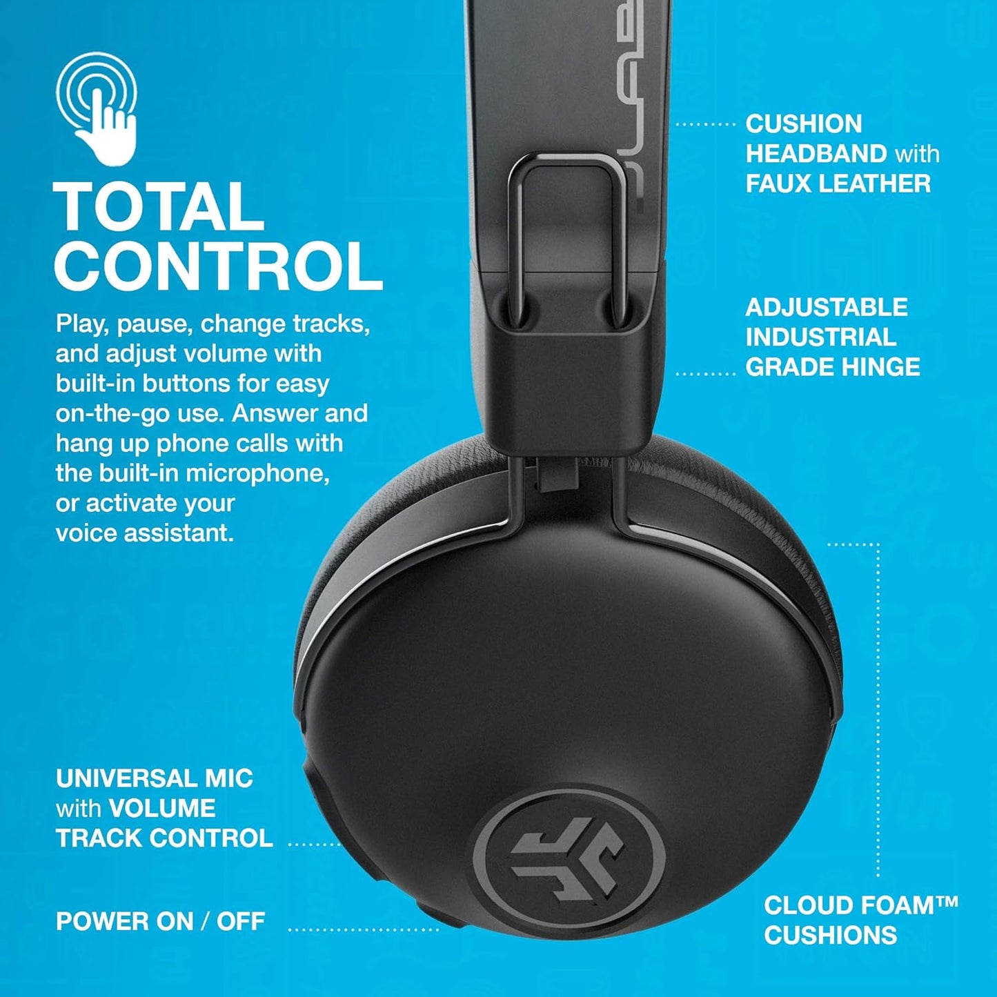 Studio Noise Cancelling Headphones, Wireless Headphones with EQ3 Custom Sound and 34+ Hour Bluetooth 5 Playtime, 28+ Hour Active Noise Cancelling Playtime, Black