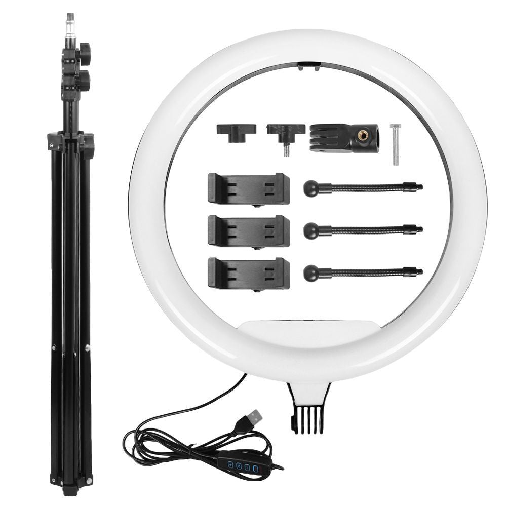 12" to 14" LED Selfie Ring Light with Tripod Stand & Phone Holder for Makeup Live