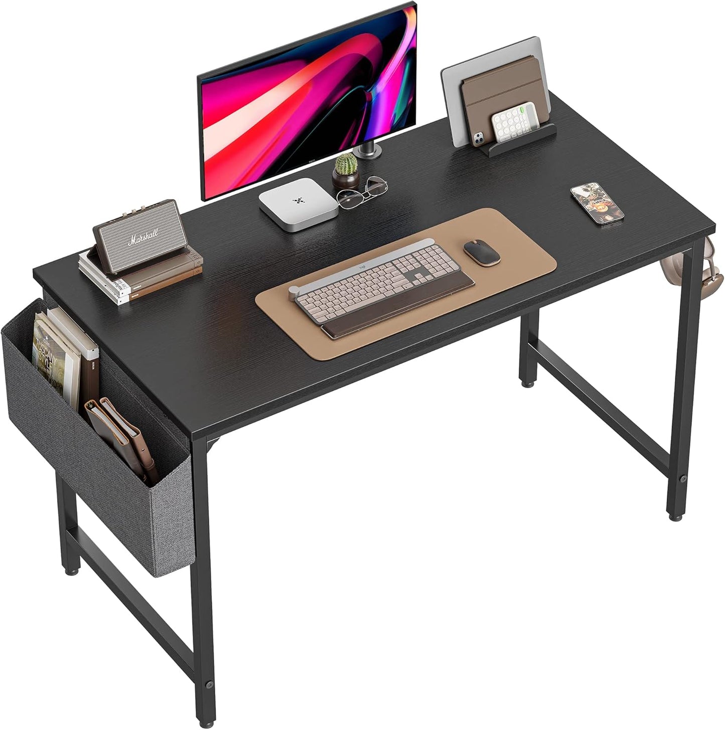 Computer Desk Home Office Desk 80X40 Cm Study Writing Table, Modern Simple Style, White