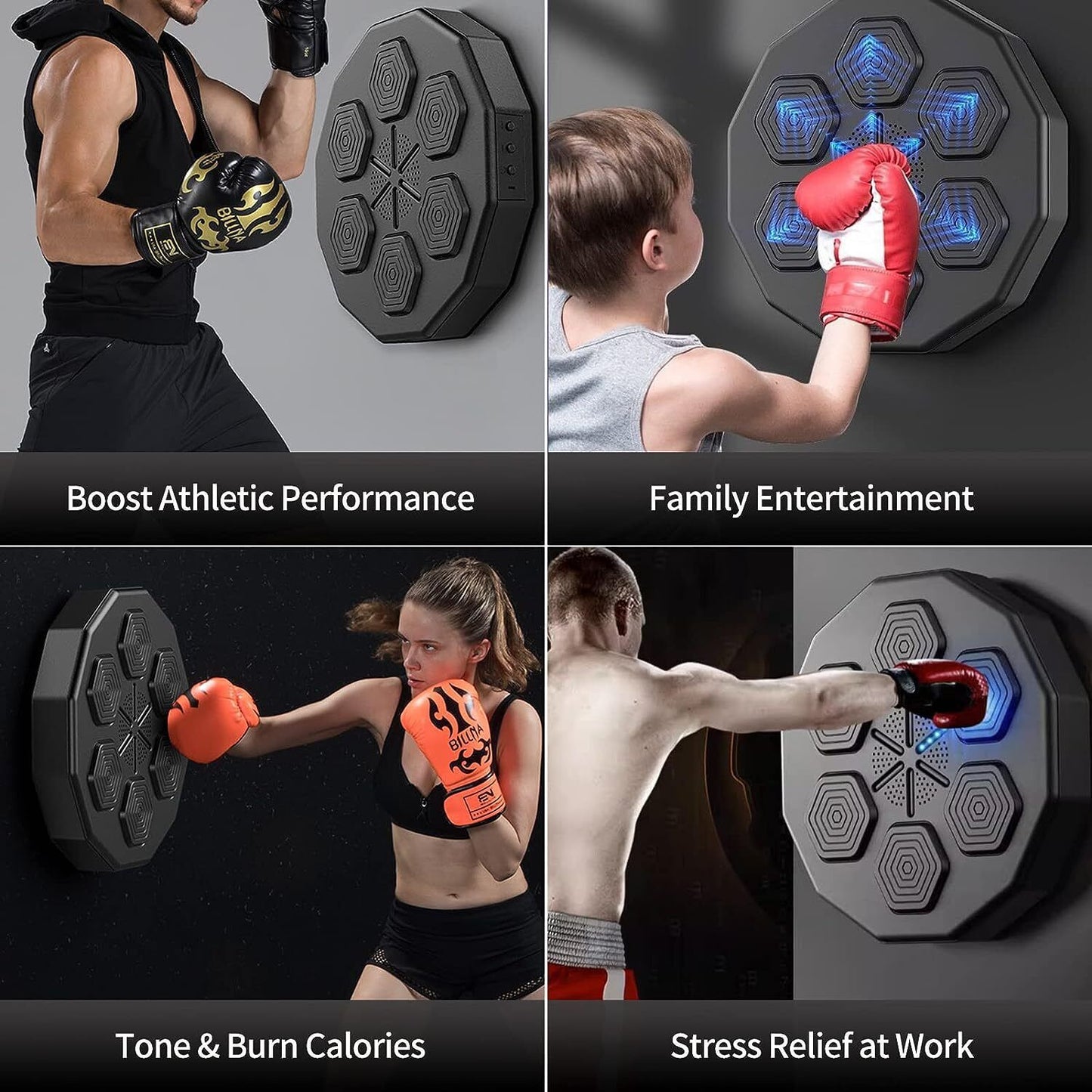 Boxing Training Machine Target Wall Mount Bluetooth Music Indoor React Exercise