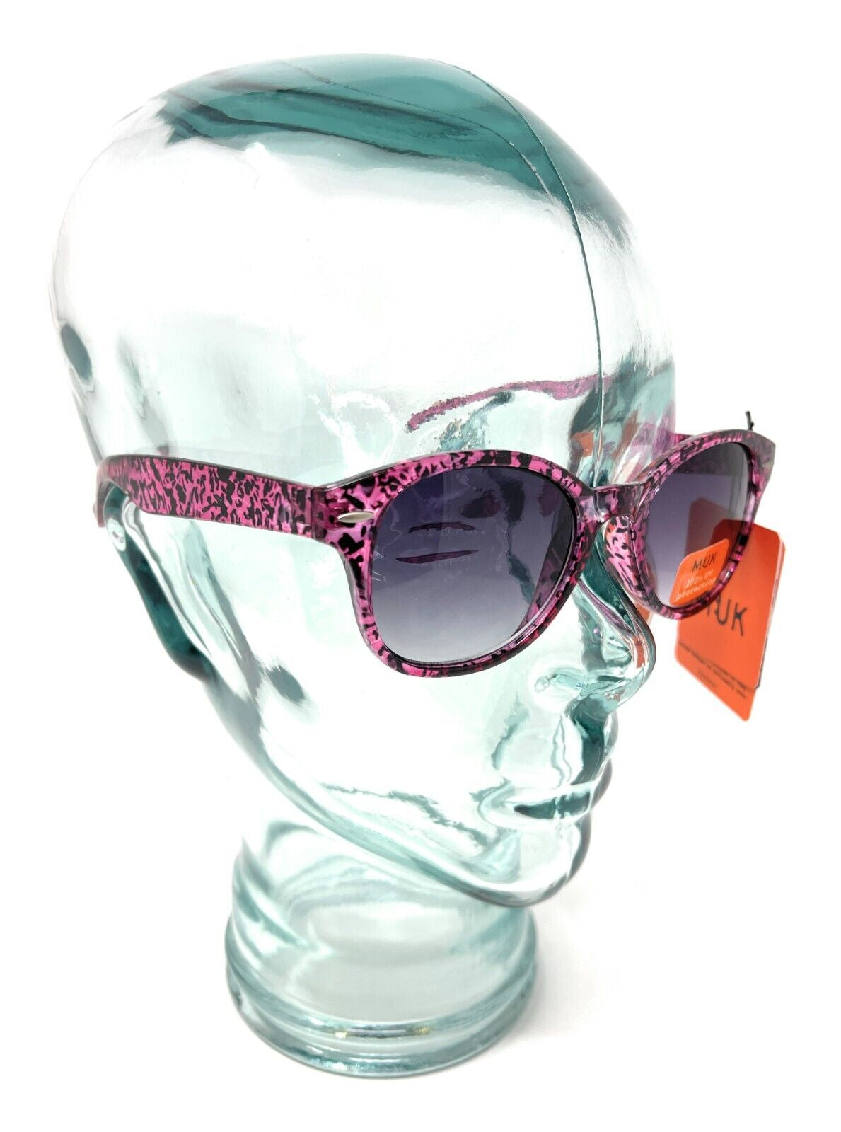 MUK Sunglasses Women'S Fashion Pink Purple Animal Print Frame 100% UVA UVB 7833