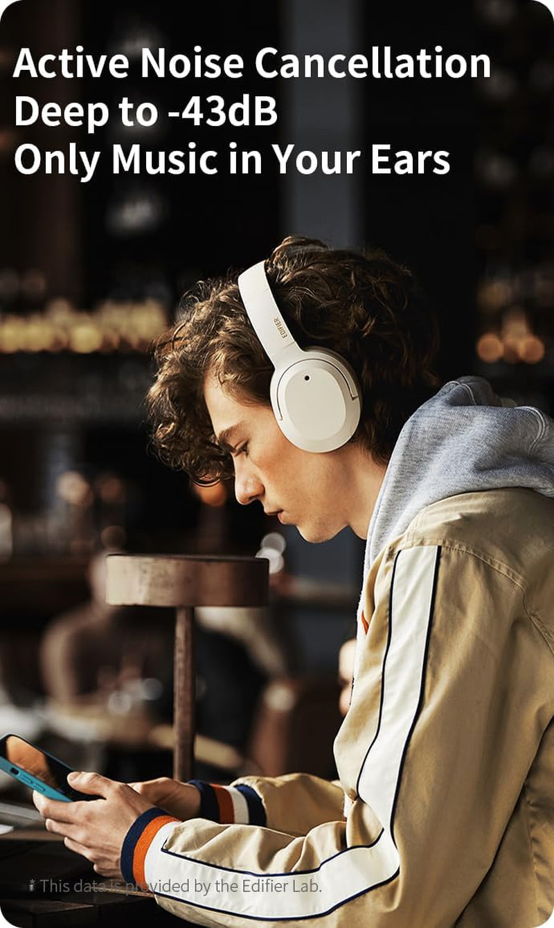 W820NB Active Noise Cancelling Bluetooth Headphones, over Ear Headphones Wireless Adjustable Headphones Wireless - Hi-Res Audio - 49H Playtime, Memory Foam Ear Cups, for Travel, Home Office