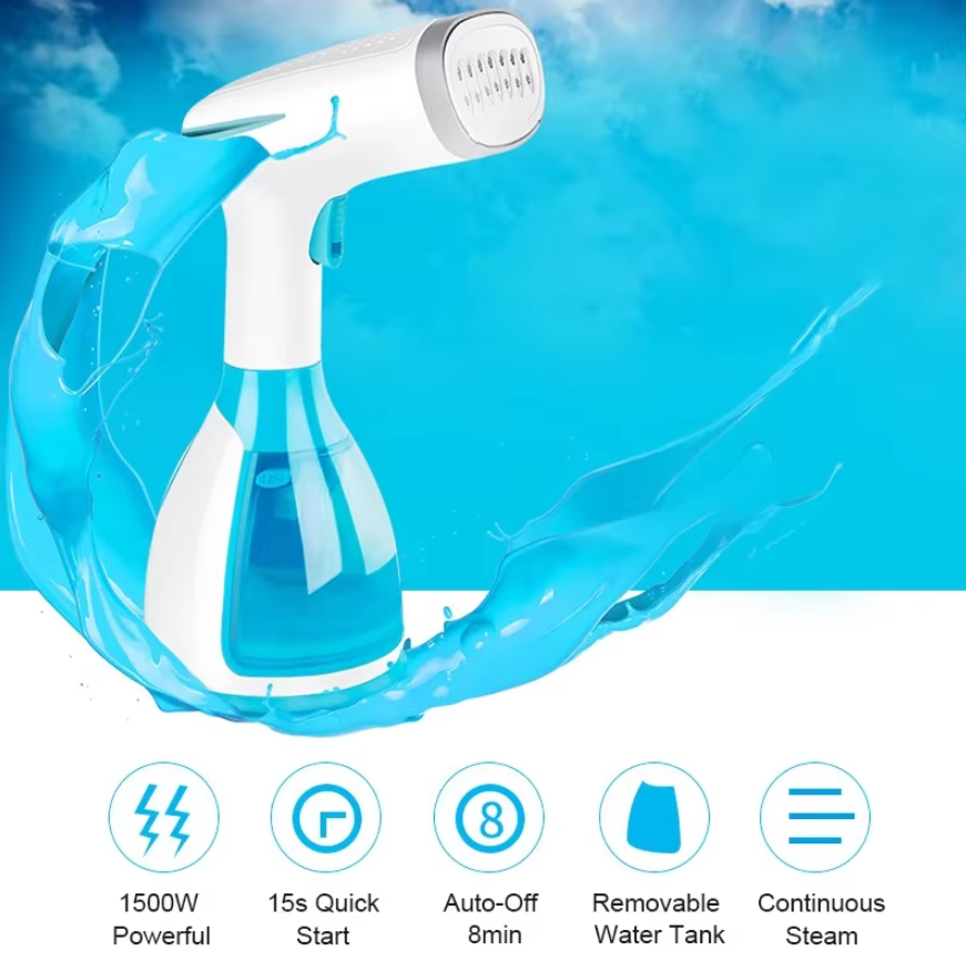 Tired of Wrinkled Clothes on the Go? Meet Your New Travel Companion: The Portable 280ml Handheld Garment Steamer!
