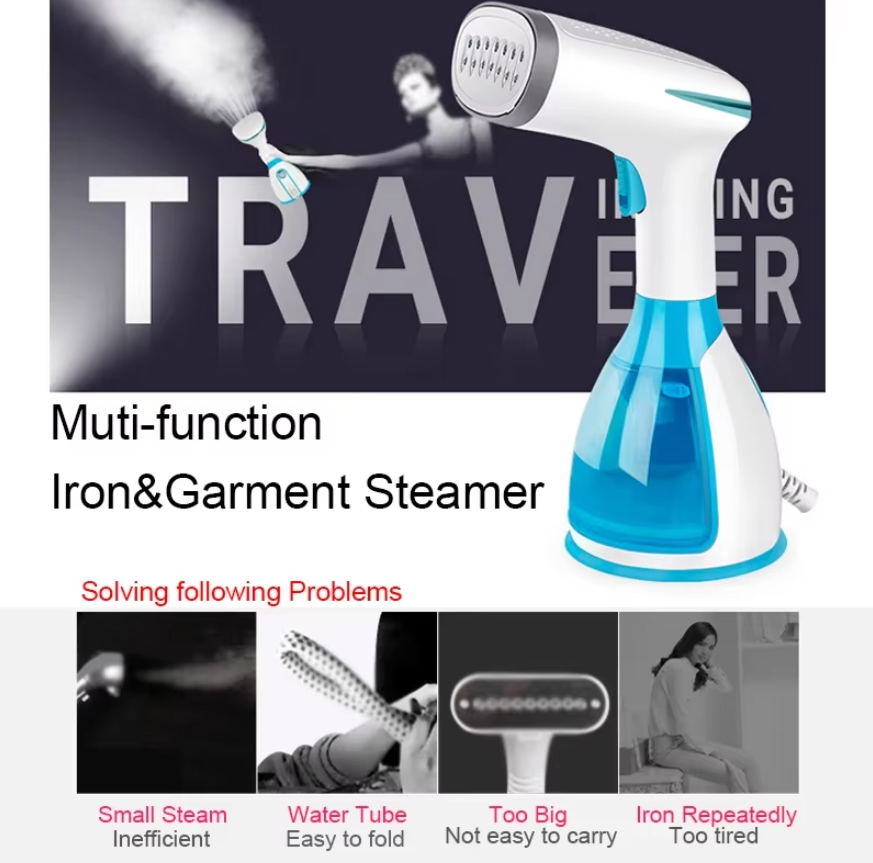 Tired of Wrinkled Clothes on the Go? Meet Your New Travel Companion: The Portable 280ml Handheld Garment Steamer!
