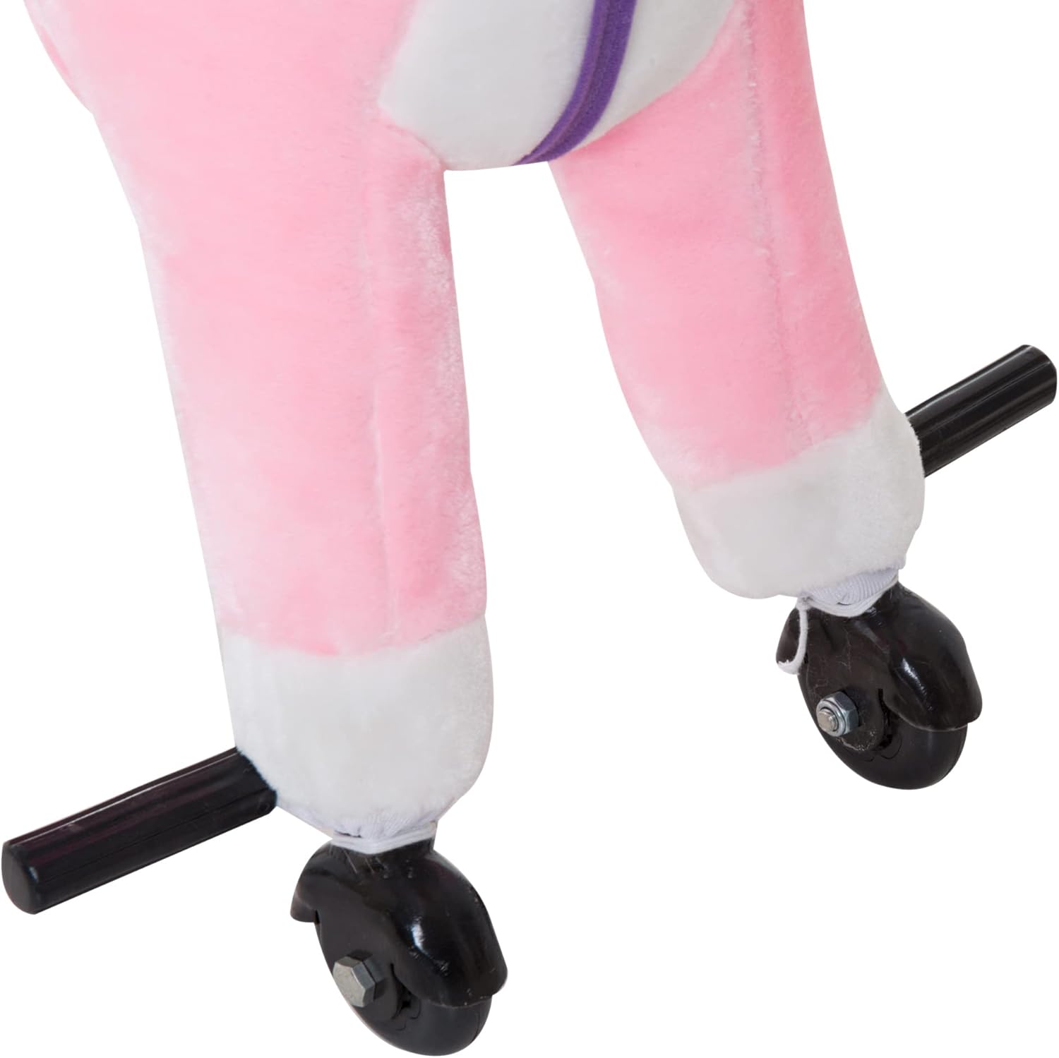 Wooden Action Pony Wheeled Walking Horse Riding Little Baby Plush Toy Wooden Style Ride on Animal Kids Gift W/Sound