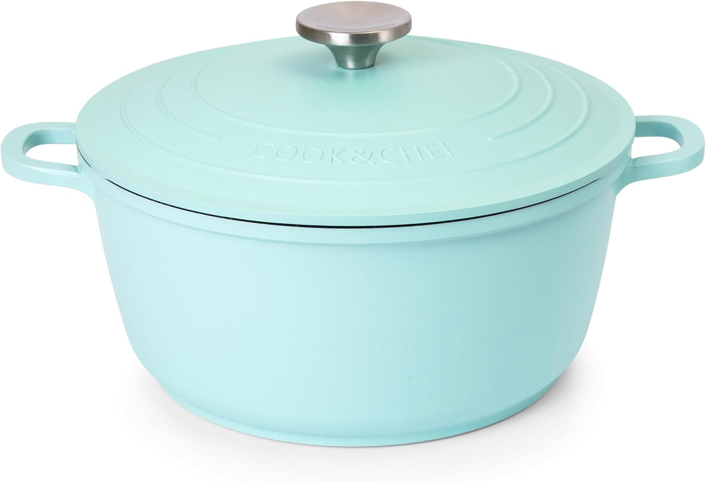 4L Non-Stick Aluminium Dutch Oven with Lid – Oven-Proof, Induction-Compatible Cooking Pot – Lightweight, Easy-Clean Casserole Dish, 24cm, Cream