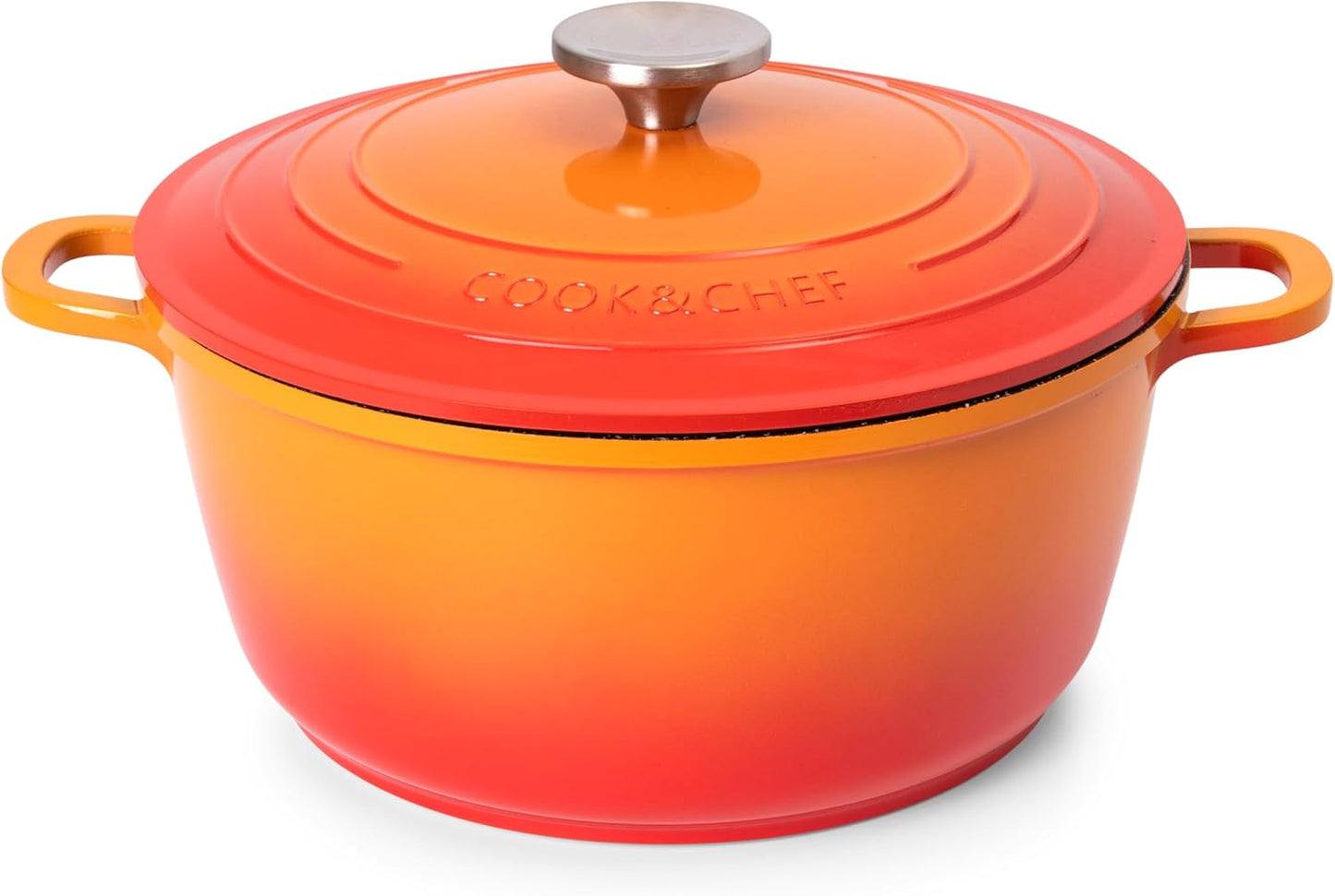 4L Non-Stick Aluminium Dutch Oven with Lid – Oven-Proof, Induction-Compatible Cooking Pot – Lightweight, Easy-Clean Casserole Dish, 24cm, Cream