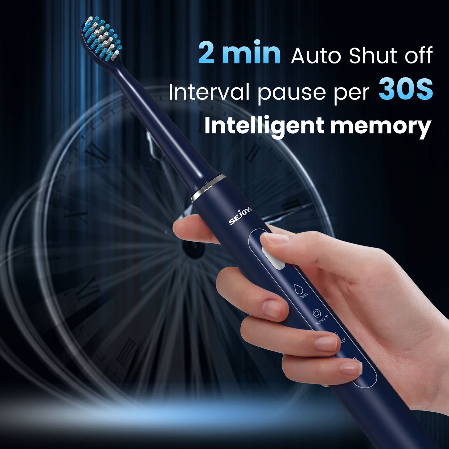 Rechargeable Electric Toothbrush with 3 Brushing Modes, Timer, and 7 Brush Heads – IPX7 Waterproof