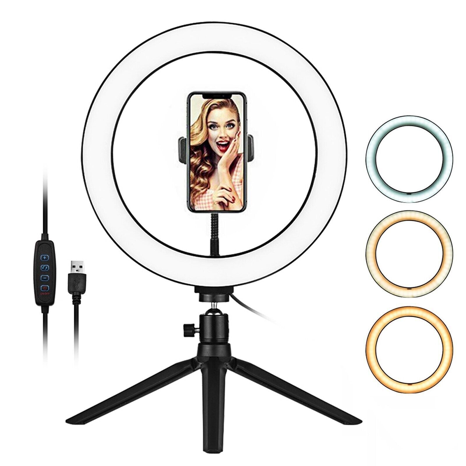 10" LED Ring Light with Stand for Youtube Makeup Video Live Phone Selfies