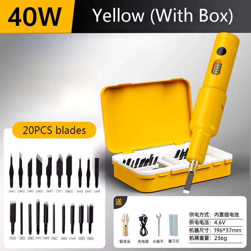 5PCS/20PCS Blade Carpenter Root Sculpture Mini Power Carving Chisel Carpentry Lithium Electric Carving Knife Chisel Set