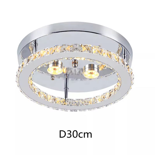 Luxury K9 Crystal Chandelier – Circle Ceiling Lamp for Bedroom, Kitchen, Dining Room