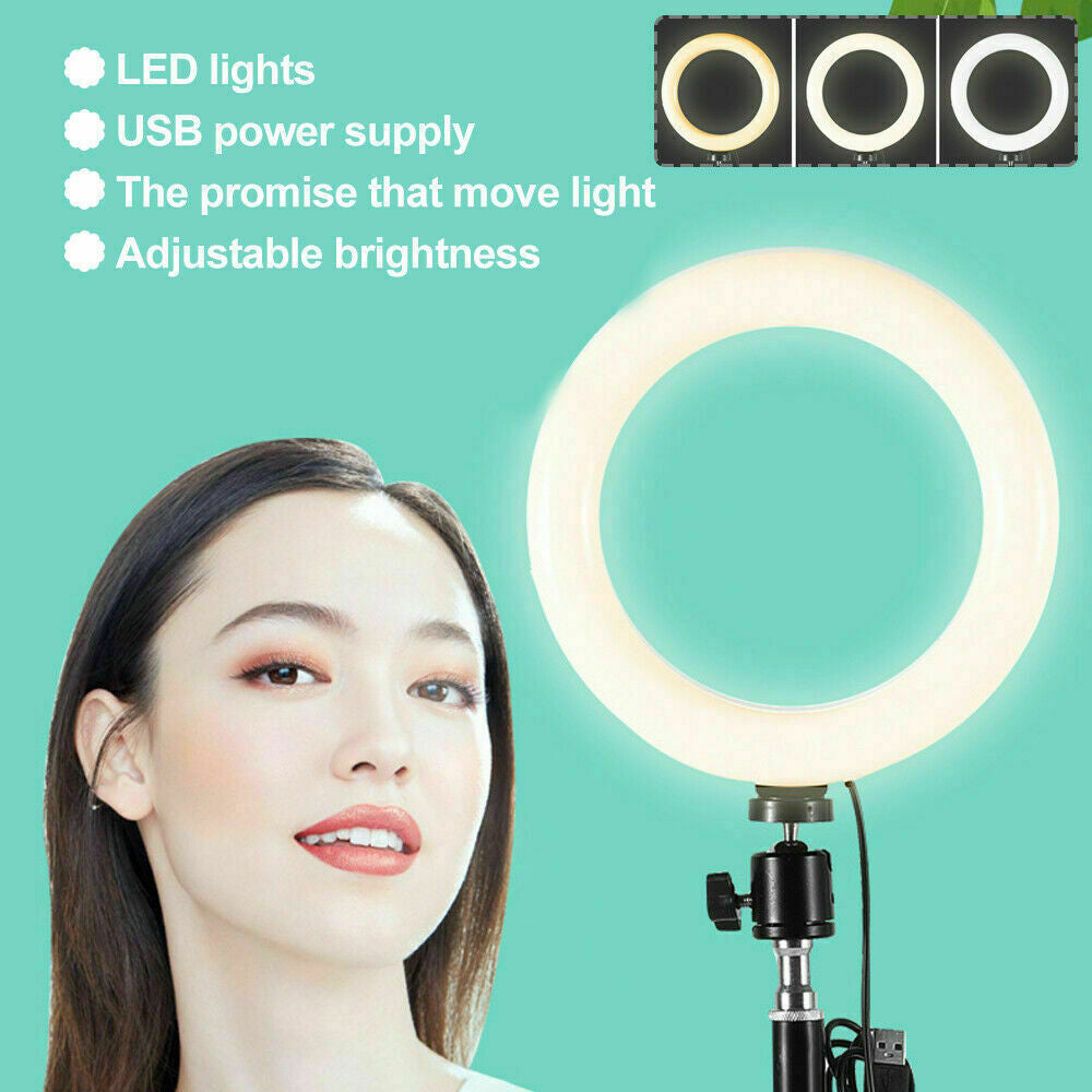 12" LED Ring Light with Stand for Youtube Tiktok Makeup Video Phone Selfie