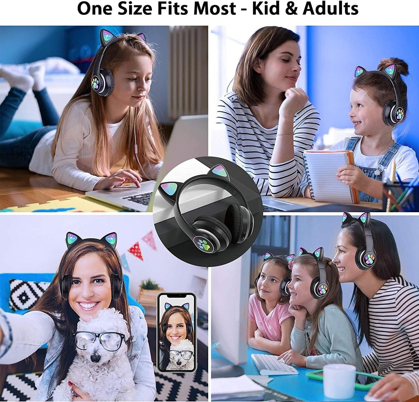 Wireless Bluetooth 5.0 Headphones with Noise Cancelling Over-Ear Earphones